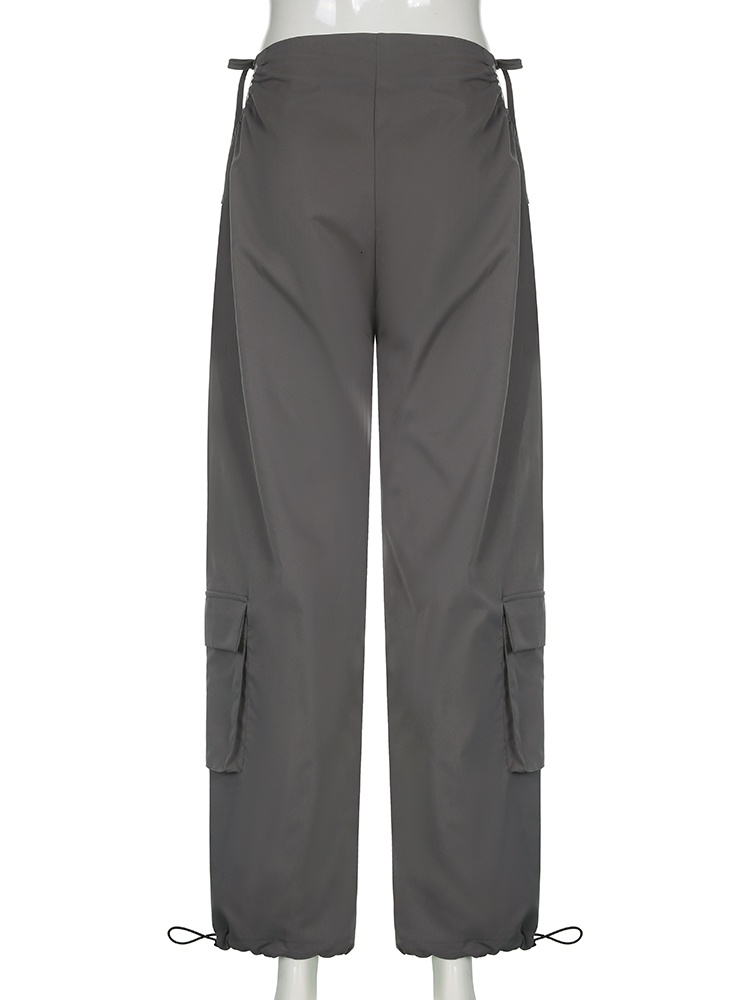 Women's Pants Capris Sweetown Cut Out Low Waist Bandage Hippie Joggers Women Y2K Streetwear High Street Baggy Cargo Pants Korean Fashion Techwear