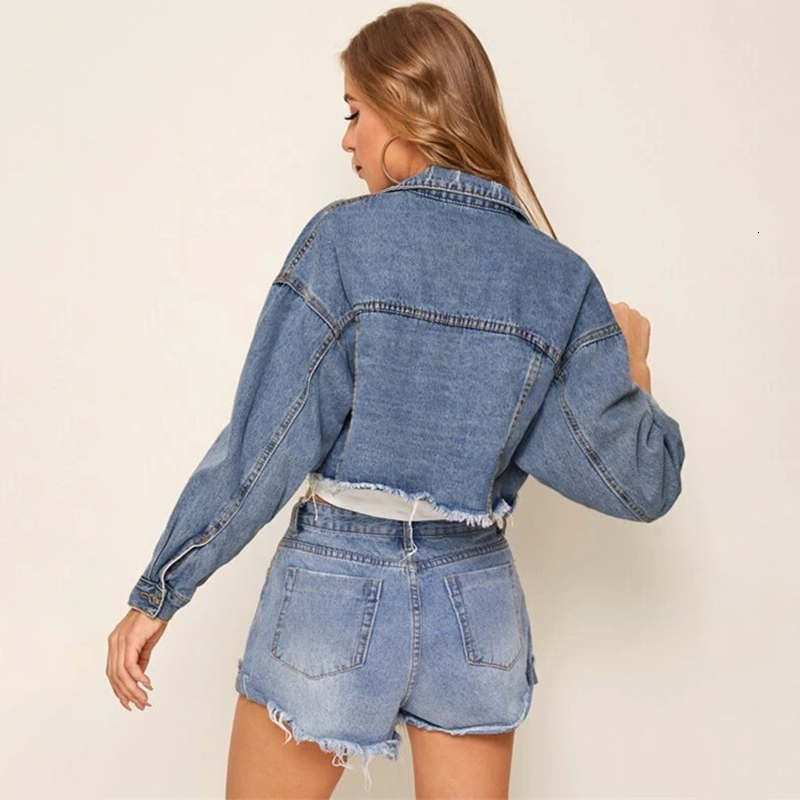 Women's Jackets NEDEINS Autumn Women Denim Jacket For Women Coat Jacket Single Breasted Short Denim Female Jacket Coats Clothing 230426