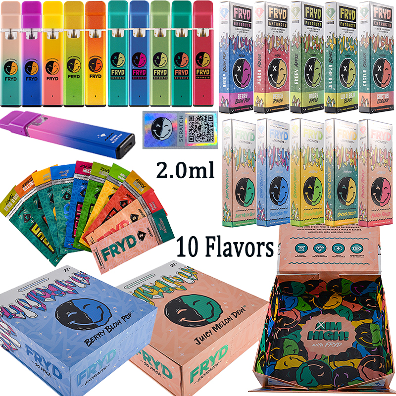 2 Gram FRYD Rechargeable E Cigarettes Live Resin Disposable Vape Pen 2ml Empty Device 350MAH Battery Cartridges Oil Devices 10 Flavors Available
2 Gram FRYD Rechargeable E Cigarettes Live Resin Disposable Vape Pen 2ml Empty Device 350MAH Battery Cartridges Oil Devices 10 Flavors Available