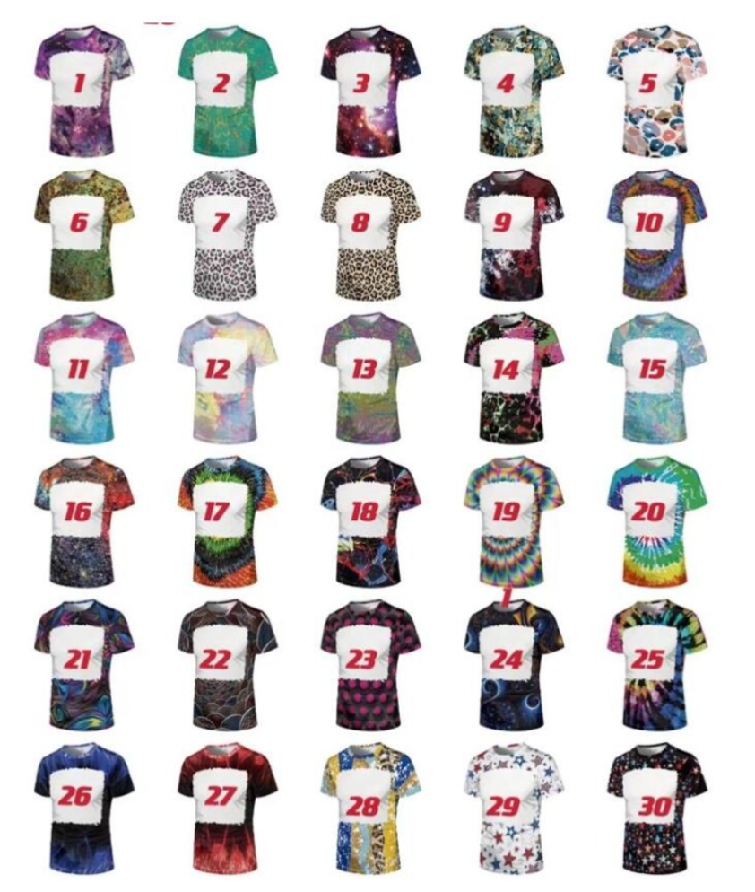 Wholesale Party Supplies Sublimation Bleached T-shirt Heat Transfer Blank Bleach Shirt fully Polyester tees US Sizes for Men Women
Wholesale Party Supplies Sublimation Bleached T-shirt Heat Transfer Blank Bleach Shirt fully Polyester tees US Sizes for Men Women