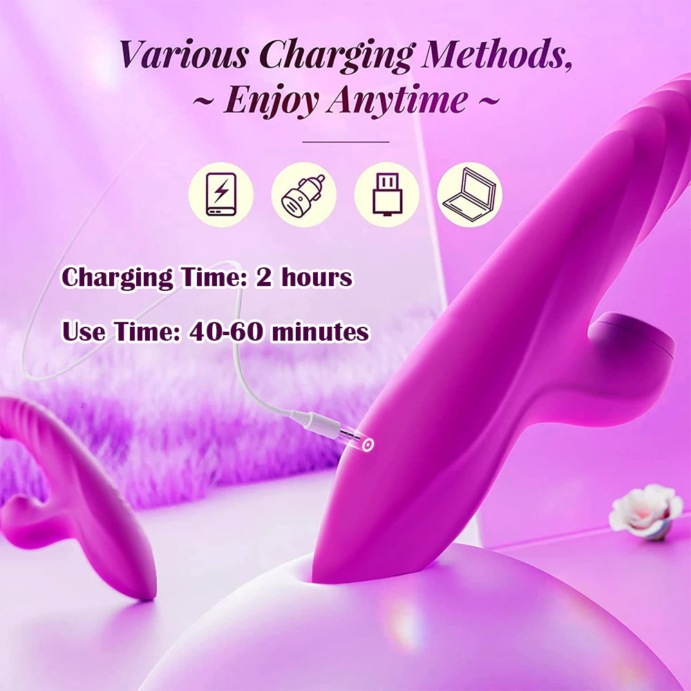 Vibrators Powerful Thrusting Vibrator Female Clitoris Sucker Vacuum Stimulator G Spot Tongue Licking Dildo Adult Goods Sex Toy for Women 231124