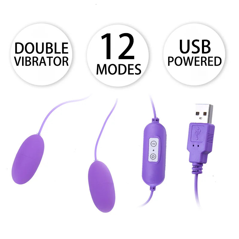 EggsBullets USB Powered Double Egg Clitoris Anal Vagina Vibrator Vaginal Balls Erotic Goods Sexy Products Sex Toys for Woman Adults Two Shop 231124