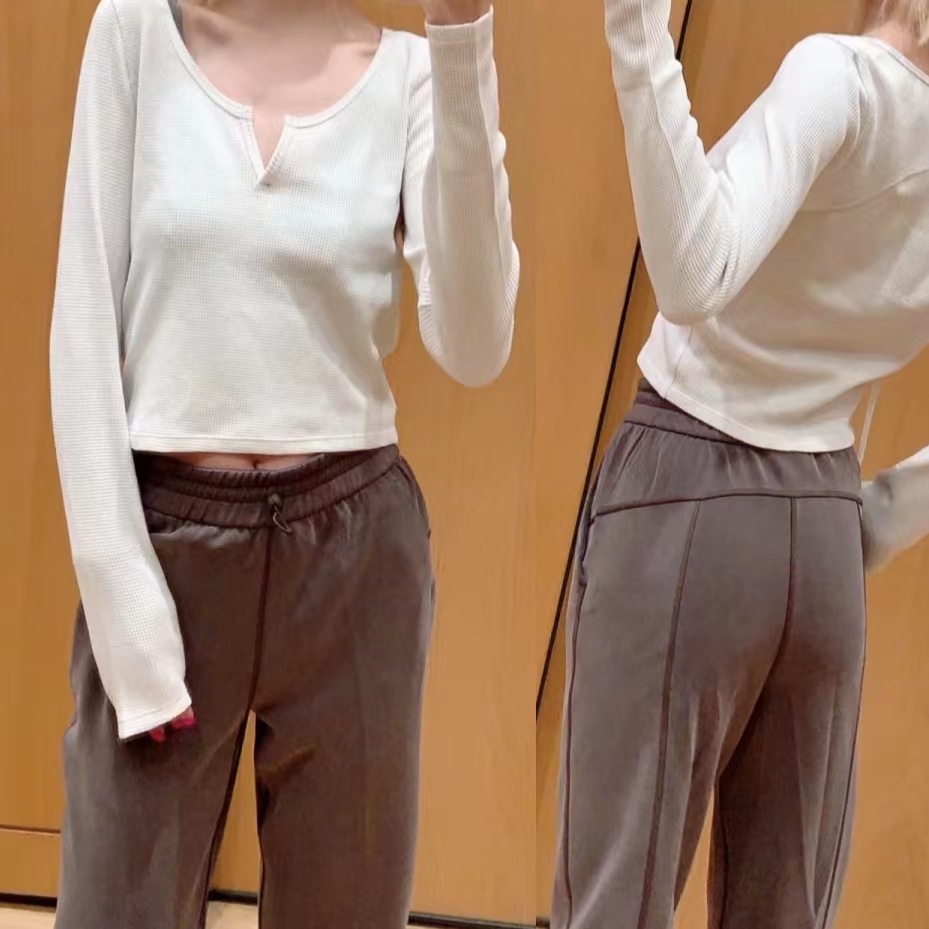 ADAPTED STATE Women's Casual Straight Trousers Autumn and Winter Loose Outdoor Drawstring Straight Trousers Pant leg not open