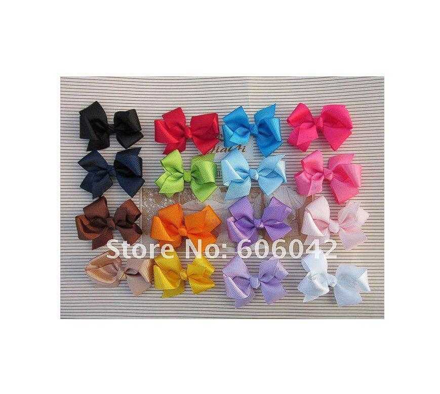 50pcs Lot 3.3-3.5 Baby Ribbon Bows With Clip Grosgrain Hairclips,Hairclips Girls Hair Accessorie