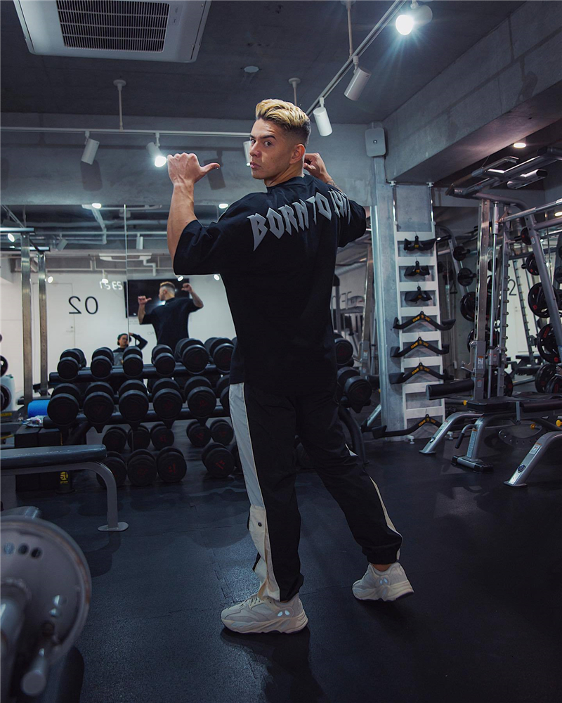 Men's T-Shirts Men's Cotton Black Short Sleeve Gym Fitness Oversized T-Shirt Summer Fashion Loose Casual Men's Shirt Sports Short Sleev