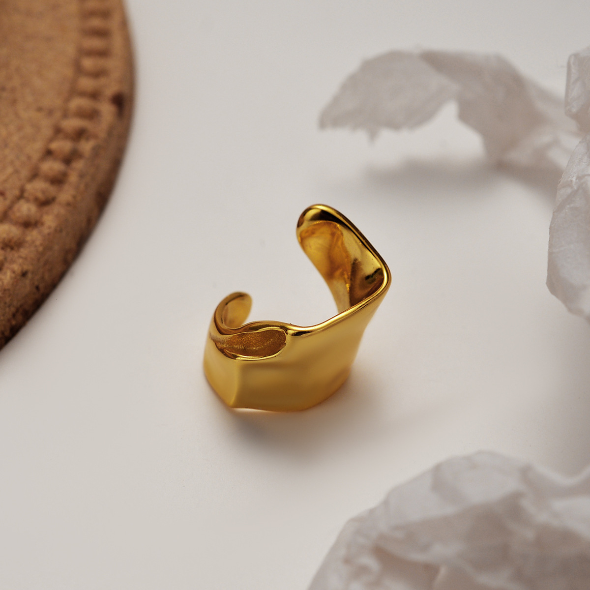 Ear Cuff F.I.N.S 1Piece Korean Minimalist Fine Jewelry S925 Sterling Silver Ear Clip Irregular Uneven Single Ear Cuff Female No Pierced 230425