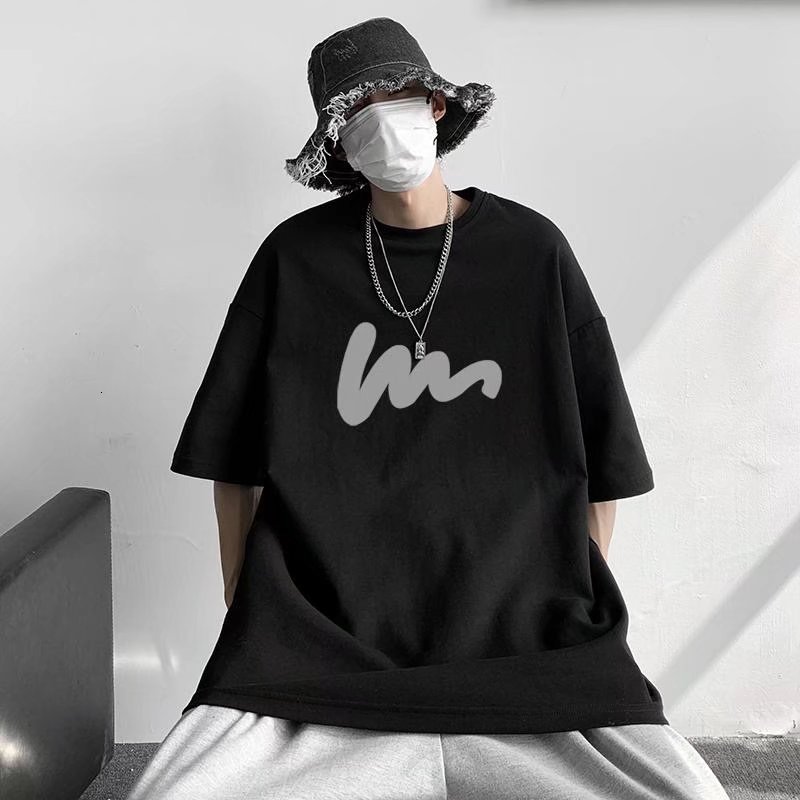 Men's T-Shirts Solid Color T-shirt Men's Loose Short Ins Style Half Sleeve Harajuku Fashion Comfortable Cool in Summer 230426