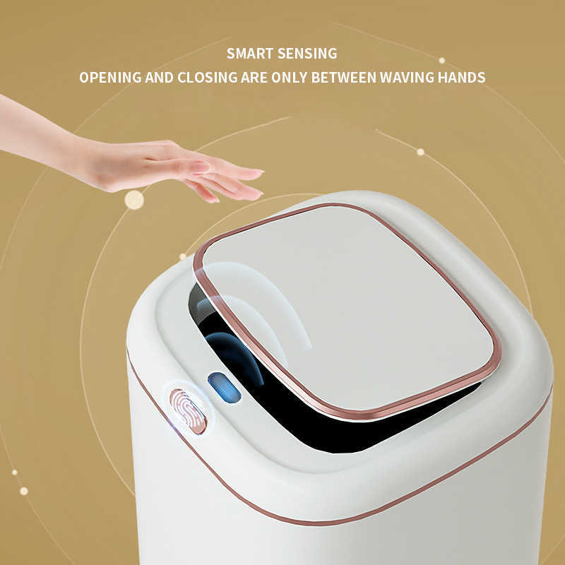 40L Smart Sensor Trash Can Large Capacity Induction Trash Bin Electric Touchless Wastebasket For Kitchen Bathroom with Lid