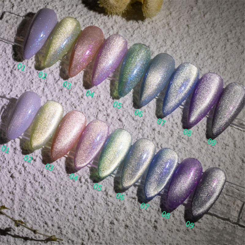 False Nails 8ml Diamond Shiny Gel Polish Cat Eye UV Magnetic Semi Permanent Varnishes Hybrid Reflective Colorful Art Varnish 230425
