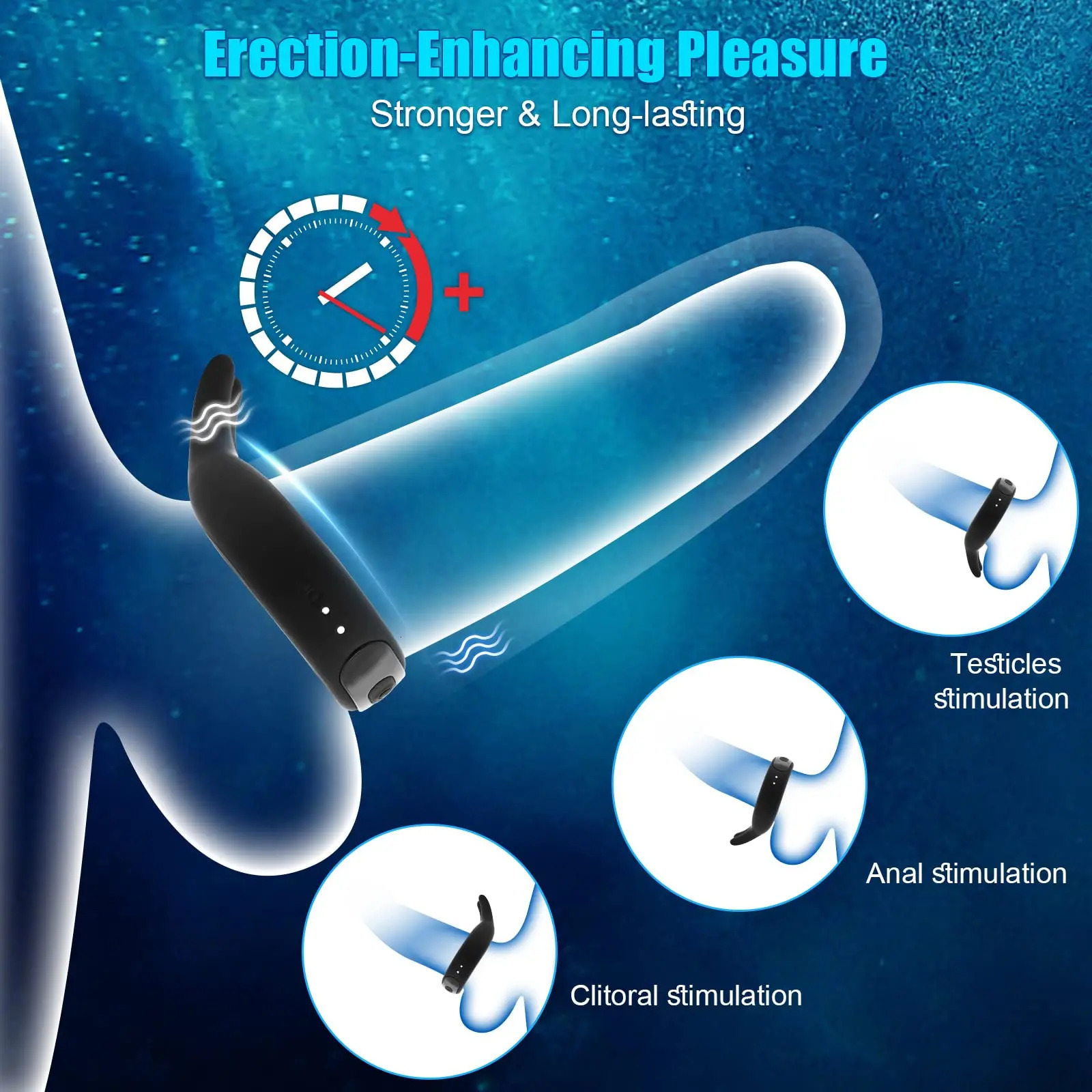 Cockrings Cock Penis Ring Vibrator Male Masturbator Men Delay Ejaculation Erection Cockring 10 Vibrations Adults Sex Toys for Couples 18 231124