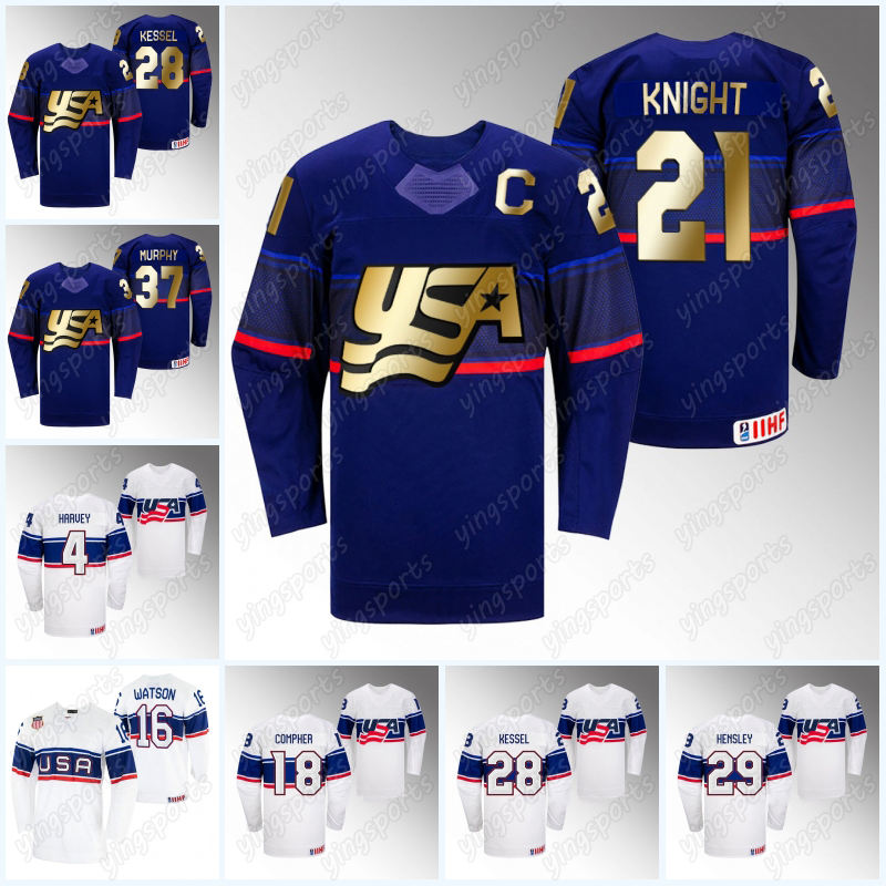 USA Hockey Jersey 2023 IIHF World Champions 21 Hilary Knight 28 Amanda Kessel 37 Abbey Murphy 4 Caroline Harvey 16 Austin Watson 18 Jesse Compher 28 Kessel 29 Hensley, White
USA Hockey Jersey 2023 IIHF World Champions 21 Hilary Knight 28 Amanda Kessel 37 Abbey Murphy 4 Caroline Harvey 16 Austin Watson 18 Jesse Compher 28 Kessel 29 Hensley, White