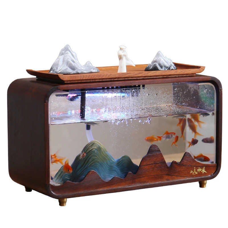 Aquariums Desktop fish tank running water ornaments modern circulating farming household Chinese gifts 231124