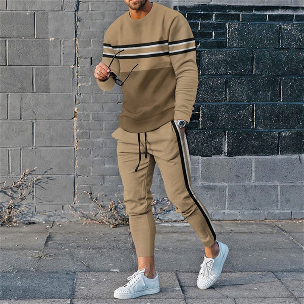 Men's Tracksuits Autumn Tracksuit Long Sleeve T ShirtSweatpants Suit Men Streetwear Vintage Sweatshirt Oversized Men Clothing 2 Piece Sets 230425