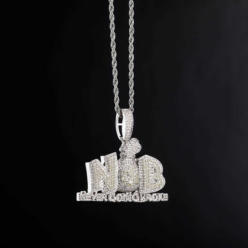 Gold Australia Usd dollar Money Bag Necklace Hip Hop Personalized Pendant Full of Zircon Trendsetter Hiphop Men's Necklaces Accessories Shiny Bij