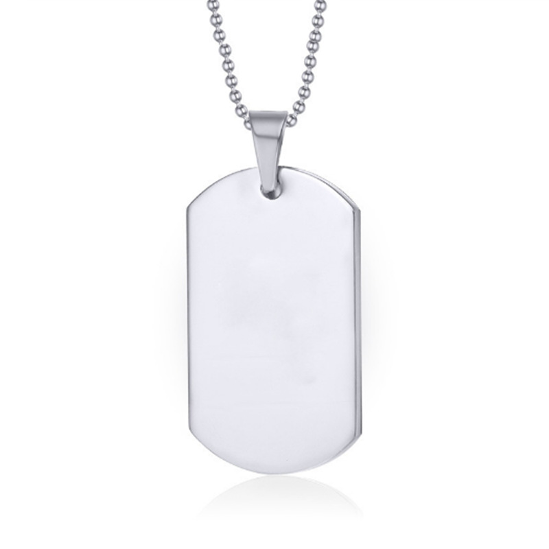 Awesome Jewelry High Polished Stainless Steel Plain Dog Tag Pendant Fashion Necklace with ball chain 24''