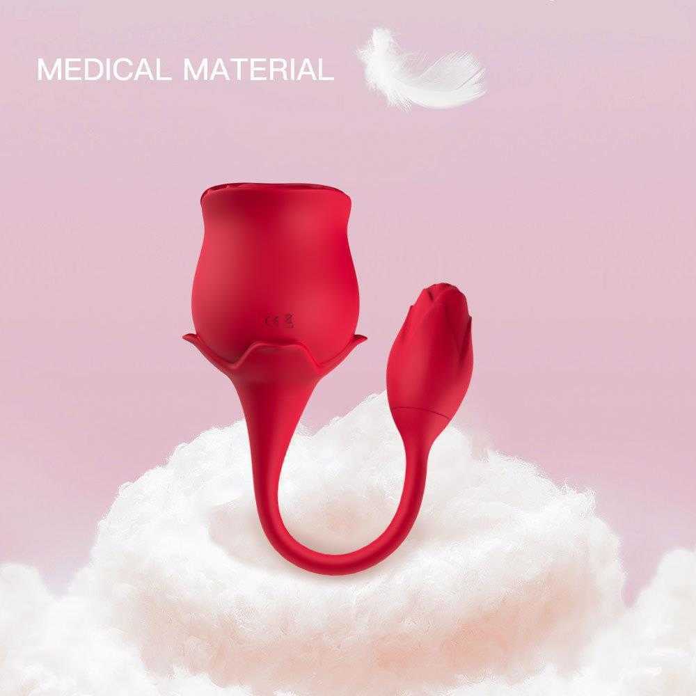Usk E07 Women's Double Head Jump Single Suction Rose Can Enter the Body 10 Frequency Strong Shock Height