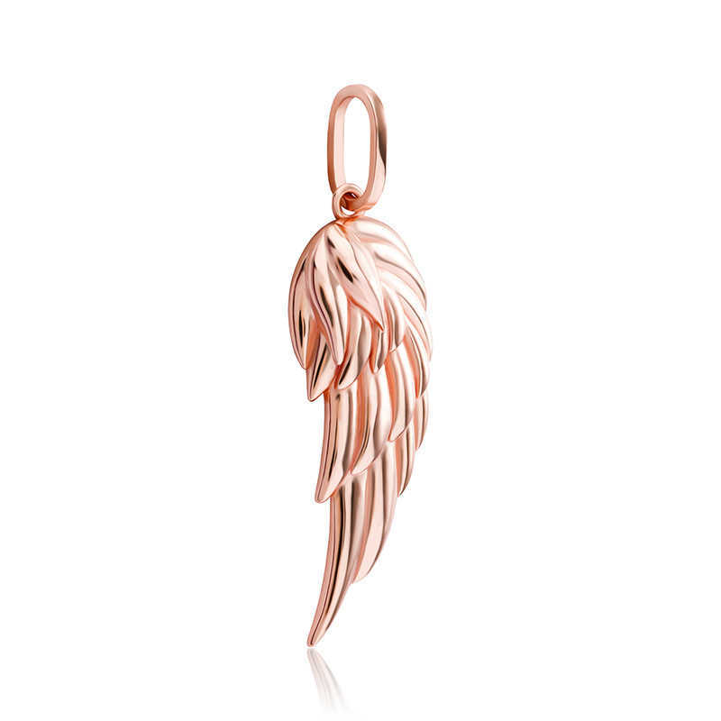 Personalized 925 Sterling Silver Feather Wing Pendant Necklace Accessories For Men Women Charm Necklaces 14K Rose Gold Color Hip Hop Jewelry Bijoux Gi
