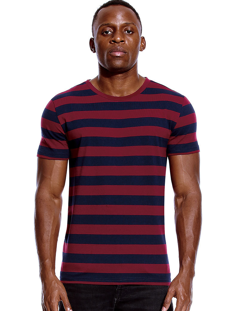 Men's T-Shirts Striped T Shirt for Men Even Stripe Shirt Male Top Tees Black and White Blue Short Sleeve O Neck Cotton TShirts Unisex 230426