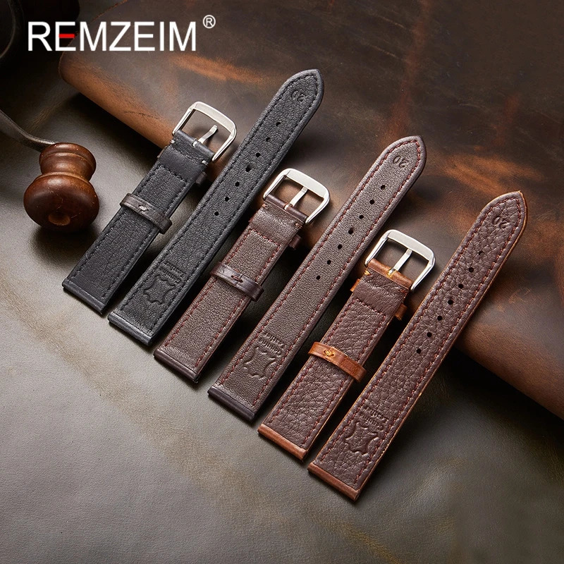 Watch Bands Retro Genuine Leather Strap Oil Wax Discoloration Cowhide Watchband 1819 20 2122mm High Quality Business Band 231124