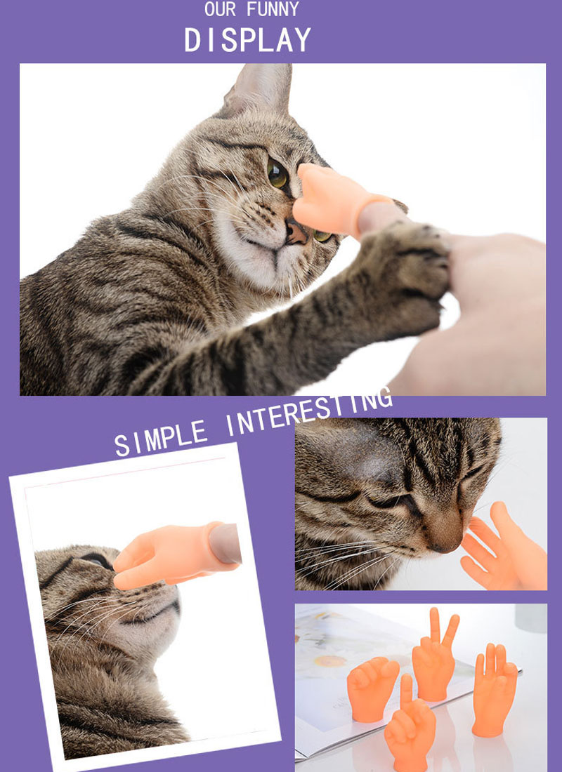 Cat Toys Tiny Hands for Cats Props Silicone Funny Mini Creative Finger Fidget Small Hand Tease Pets Game Toy