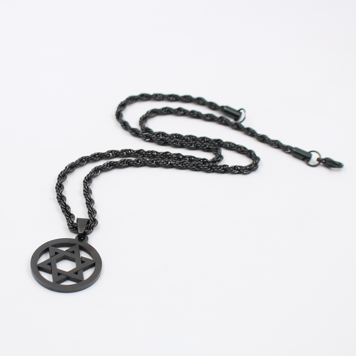 Judaism Jewelry Silver/Gold Hexagram Fashion Stainless steel star of David Pendant Box Chain Necklace Men gifts 24inch