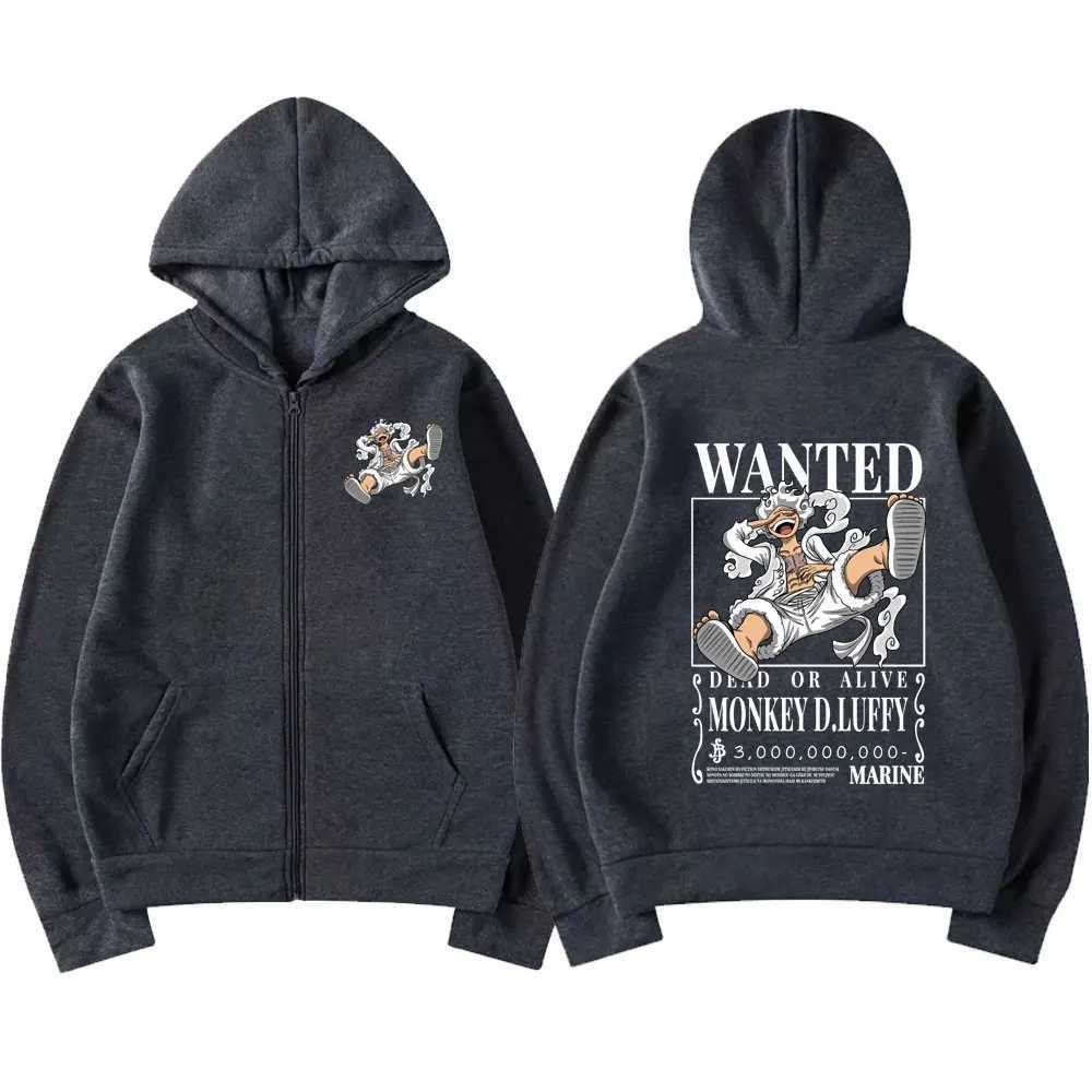 Women's Hoodies Sweatshirts Anime Gear 5 Luffy Graphic Print Zipper Hoodies Men's Harajuku Clothing Zip Up Hoodie Men Women Plus Size Sweats