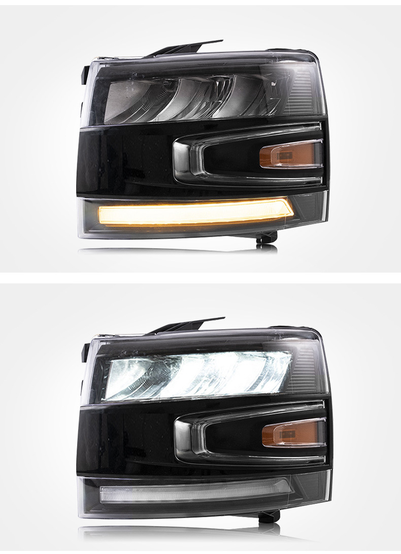 Car Styling for Silverado 2007-2013 LED Headlight DRL High Low Beam Turn Signal Lights LED Head Lamp Accessories