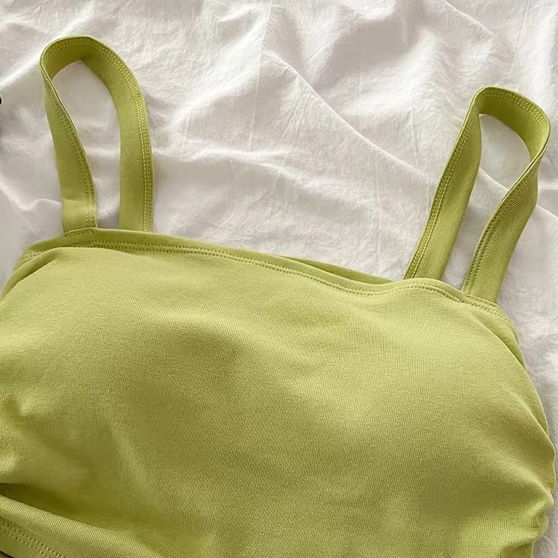 Camisoles Tanks ITOOLIN Cotton Camis Women With Bra Pad Drawstring Y2K Crop Tops Sports Tank Tops Backless For Women Camisole 230426