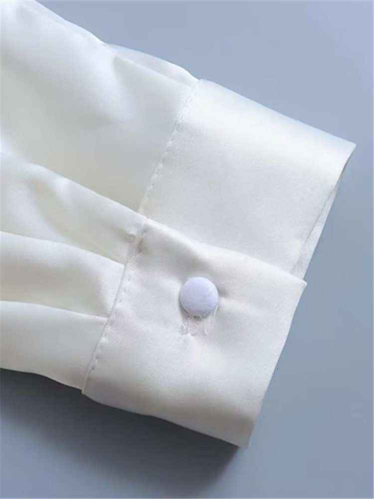 Women's Jumpsuits Rompers Women's Coverall Lapel Long Sleeves With Belt High Waist Rompers Fashion Faux Satin Fabric All-In-One Suit For Spr