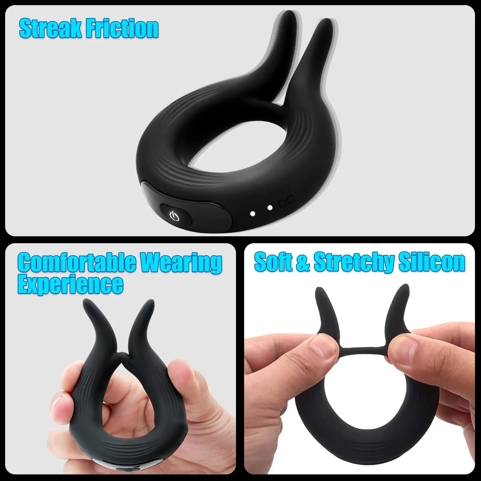 Cockrings Cock Penis Ring Vibrator Male Masturbator Men Delay Ejaculation Erection Cockring 10 Vibrations Adults Sex Toys for Couples 18 231124