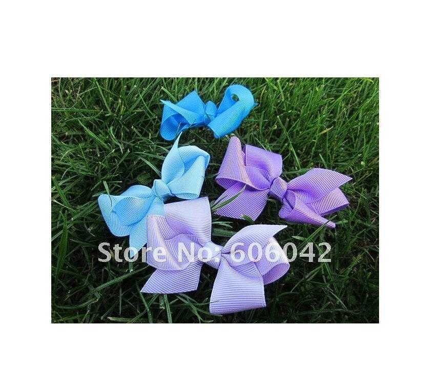 50pcs Lot 3.3-3.5 Baby Ribbon Bows With Clip Grosgrain Hairclips,Hairclips Girls Hair Accessorie