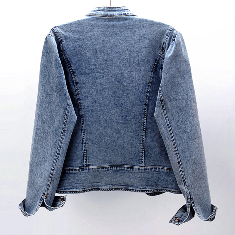 Women's Jackets Spring Embroidered Stretch Denim Jacket Women Short Jackets Cardigan Basic Jacket Fashion Female Bomber Jacket Trend 230426