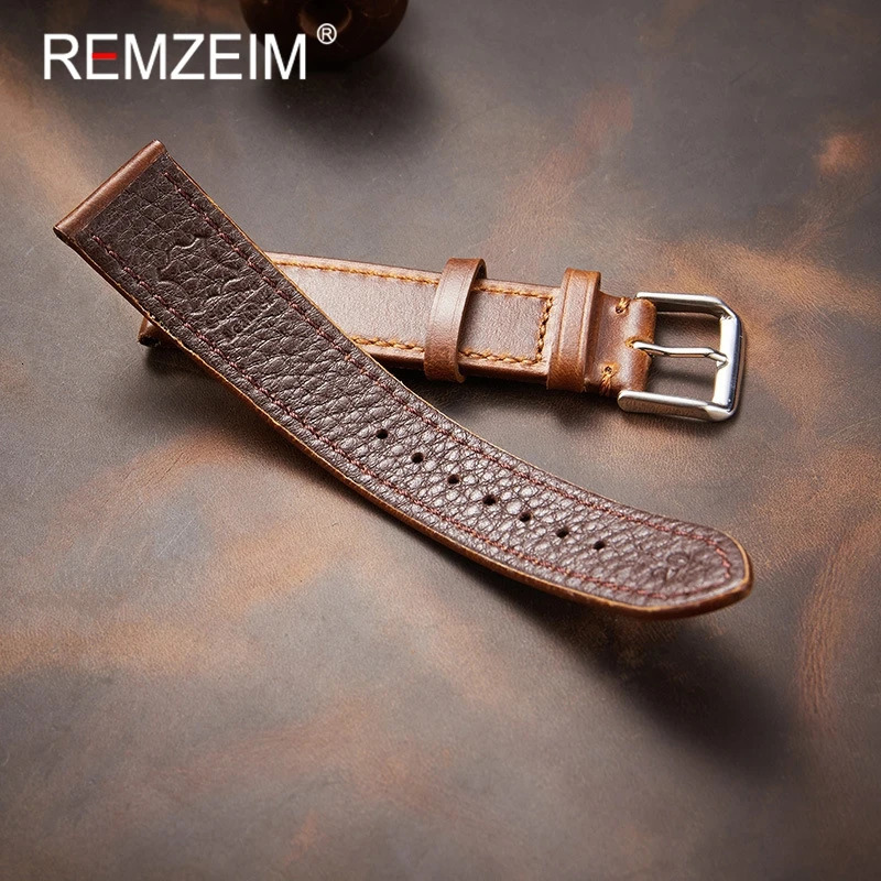 Watch Bands Retro Genuine Leather Strap Oil Wax Discoloration Cowhide Watchband 1819 20 2122mm High Quality Business Band 231124