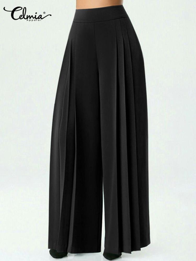 Capris Summer Wide Leg Pants Women Pants 2022 Celmia Elegant Elastic High Waist Long Trousers Casual Loose Solid Pleated Party Pantalon, Green
Capris Summer Wide Leg Pants Women Pants 2022 Celmia Elegant Elastic High Waist Long Trousers Casual Loose Solid Pleated Party Pantalon, Green