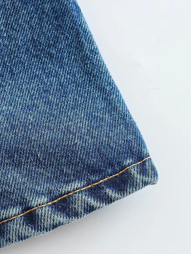 Camisoles Tanks Nlzgmsj TRAF Sexy Women Denim Corset Camisole Tops Casual Backless Sleeveless Elastic Back Summer Single Breasted Sling Top 230426