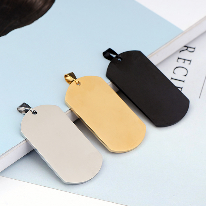 Awesome Jewelry High Polished Stainless Steel Plain Dog Tag Pendant Fashion Necklace with ball chain 24''