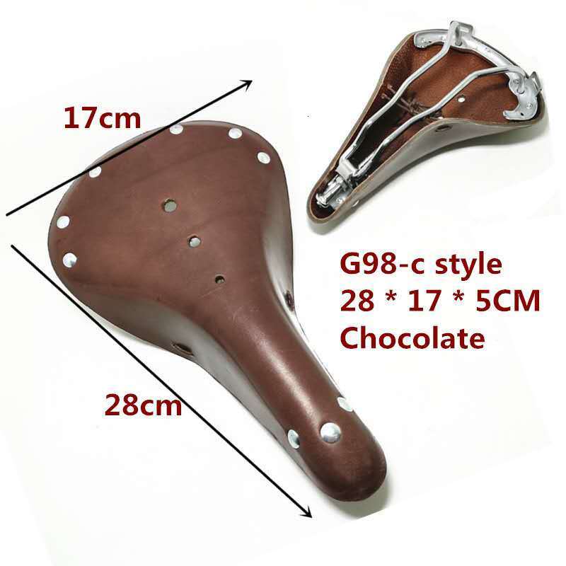 Bike Saddles Classic Bicycle Seat Pure Cowhide for Outdoor Riding Comfortable Vintage Spring Cushion 230425