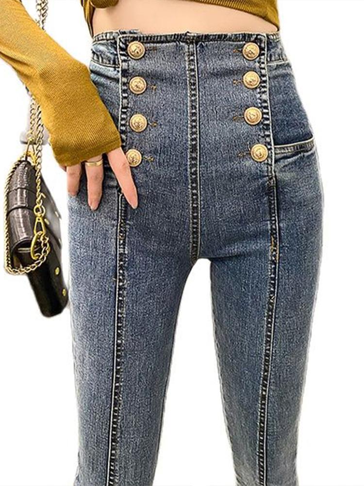 Jeans Casual jeans 2021 fall/winter highwaist stretch jeans Slim doublebreasted pants with small feet Fashion women' clothing, Black
Jeans Casual jeans 2021 fall/winter highwaist stretch jeans Slim doublebreasted pants with small feet Fashion women' clothing, Black