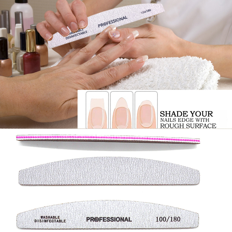 Nail Files 510 PcsLot Professional Manicure 80 100 180 Grey Boat Gel Polish Emery Board s Accessories Tools 230425