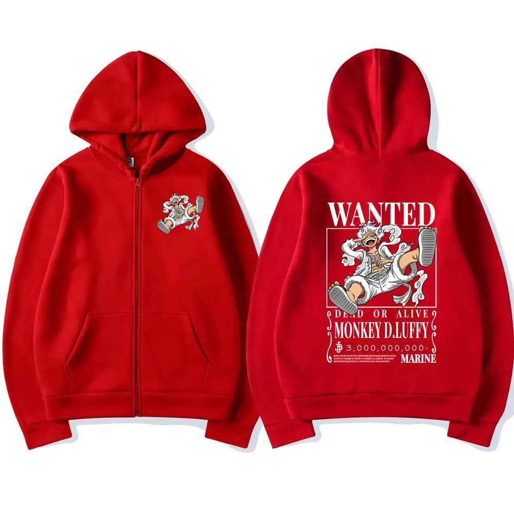 Women's Hoodies Sweatshirts Anime Gear 5 Luffy Graphic Print Zipper Hoodies Men's Harajuku Clothing Zip Up Hoodie Men Women Plus Size Sweats
