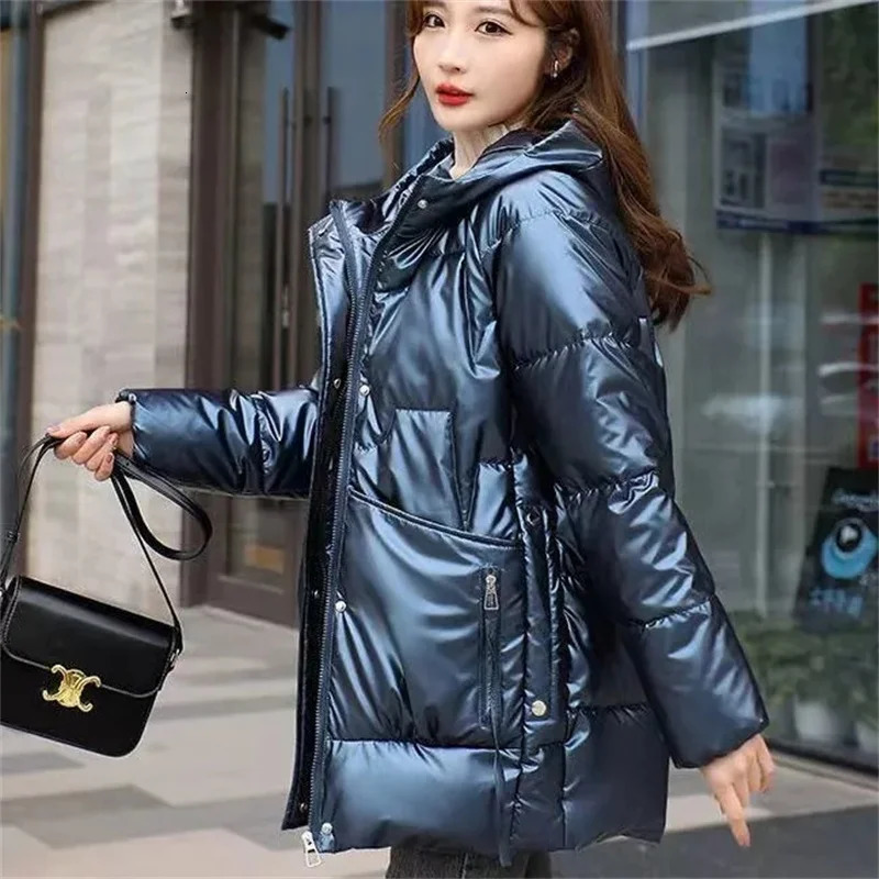 Women's Down Parkas 2023 Cotton Jacket Women Winter Clothes Korean Loose Padded Long Coat Female Jackets Lightweight 231124