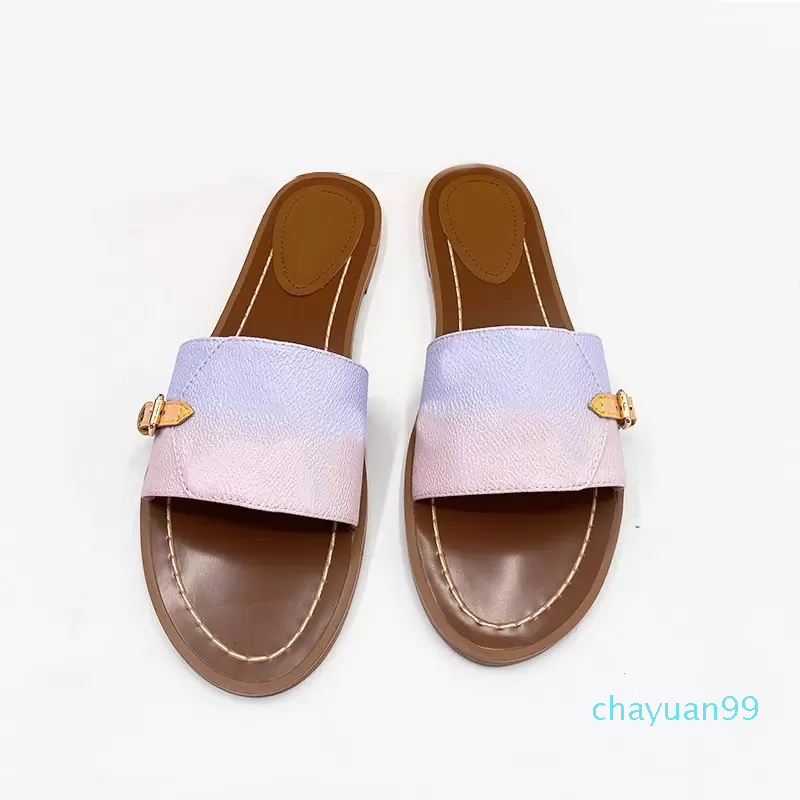 Sunrise Pastel Slippers for Women's Flat Mules Sandals Gradient Slides Sold 2023