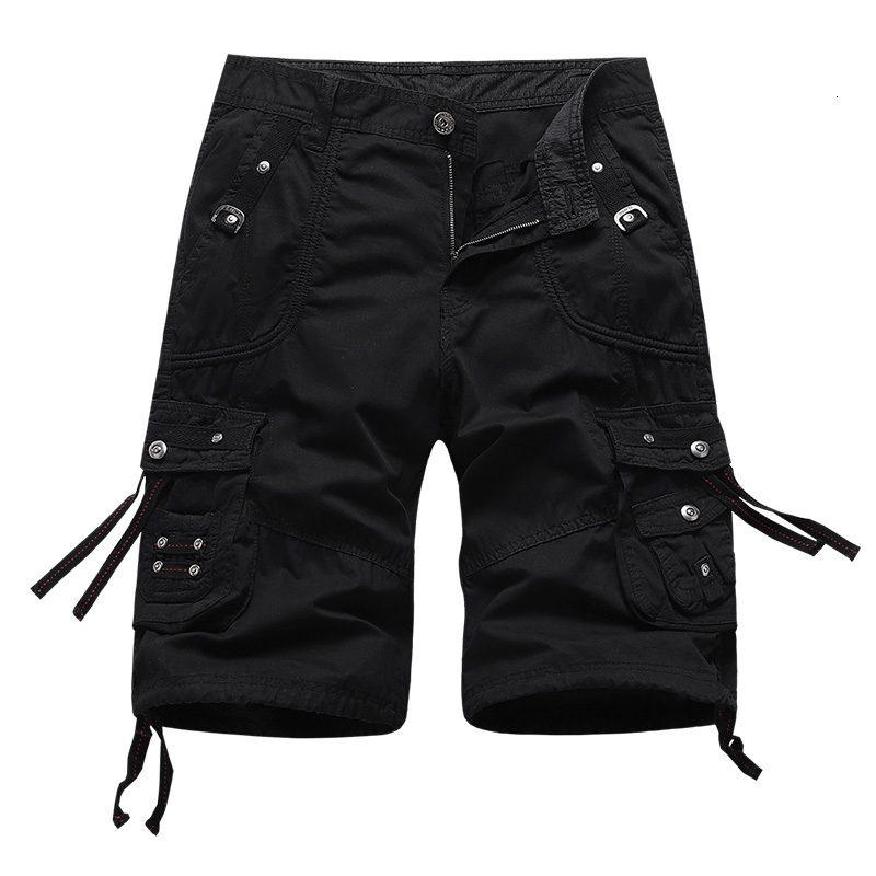 Men's Shorts Summer Cotton Men Short Pants Loose Absorb Sweat Cargo Shorts Men Fashion Overall Short Trousers Mens Casual Work Short 230426