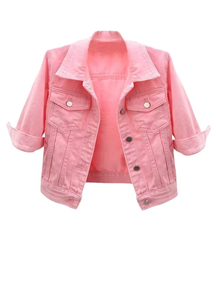 Women's Jackets Jean Jacket Women Denim Jackets Autumn Korean Casual Cotton Three Quarter Sleeves Streetwear Camisole Top Coats Office Lady 23042