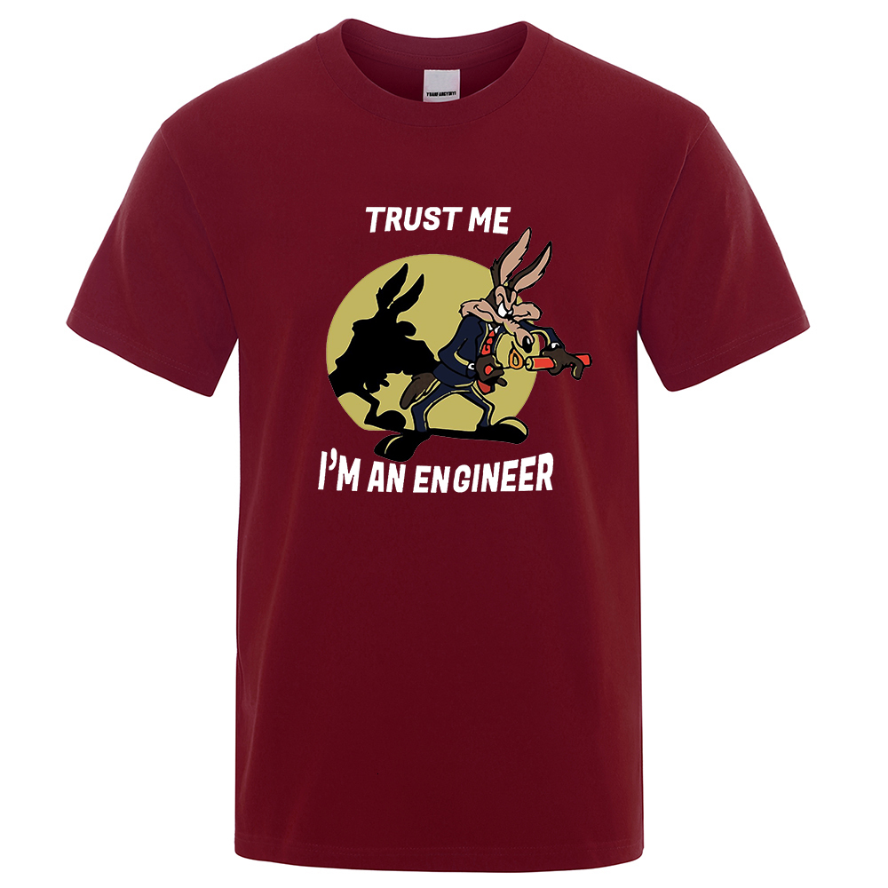 Men's TShirts Trust Me Im An Engineer T Shirt For Men Pure Cotton Vintage TShirt Round Neck Engineering Tees Classic Man Clothes Oversized 230425