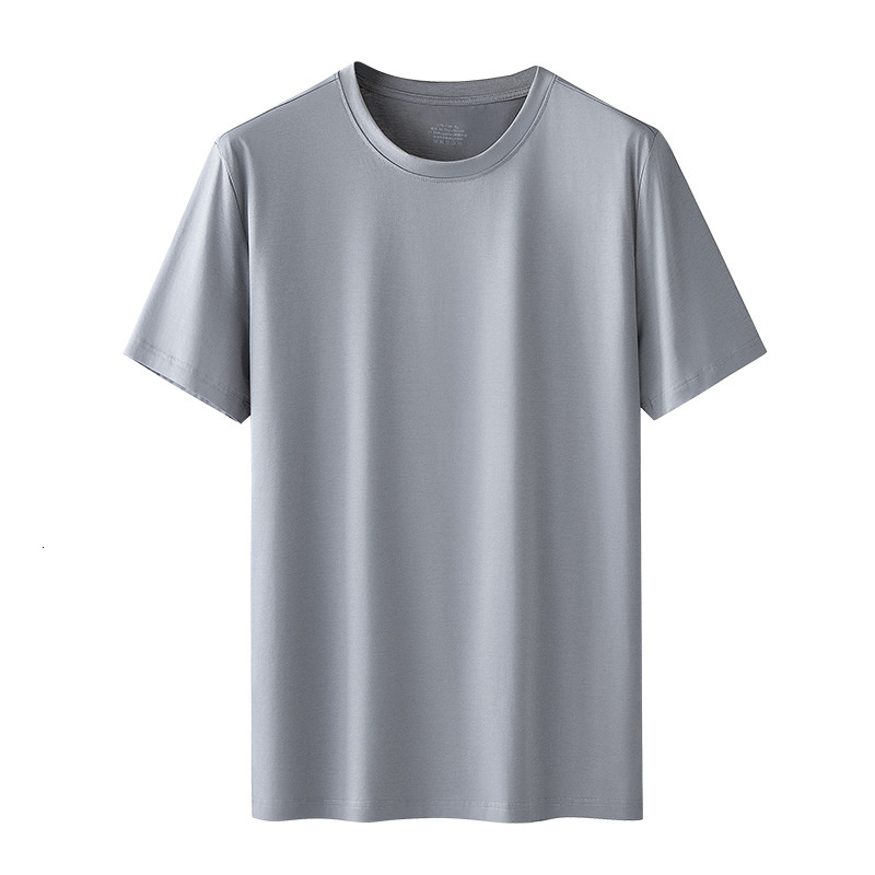 Mens T-Shirts Pima Mercerized Cotton Tshirt Men Short Sleeve Tagless Midweight Round Neck Tops Tees Basic White Plain T Shirt Fitness