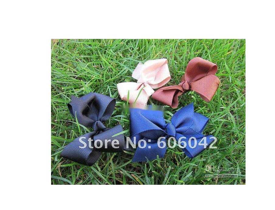 50pcs Lot 3.3-3.5 Baby Ribbon Bows With Clip Grosgrain Hairclips,Hairclips Girls Hair Accessorie