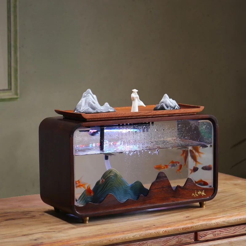Aquariums Desktop fish tank running water ornaments modern circulating farming household Chinese gifts 231124
