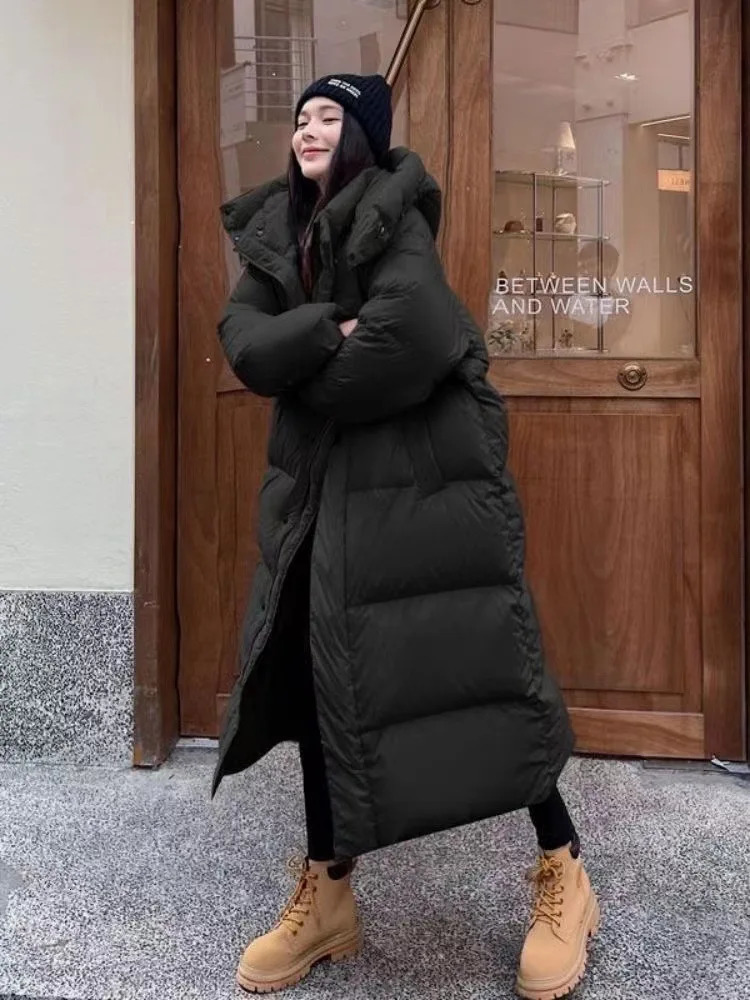Women's Down Parkas V E 2023 Winter Warm Pink Hooded Long ParkaS Chaqueta Thick Windproof Overcoat Casual Snow Wear Cotton Padded Women Jaqueta 2