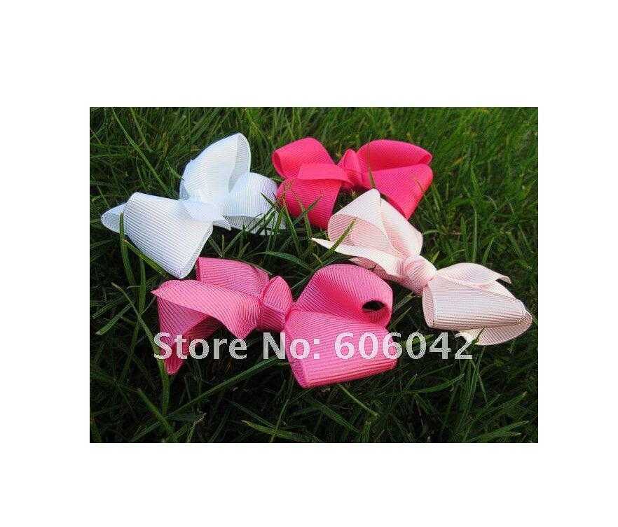 50pcs Lot 3.3-3.5 Baby Ribbon Bows With Clip Grosgrain Hairclips,Hairclips Girls Hair Accessorie